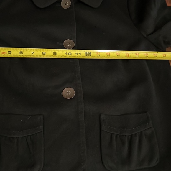 Eddie Bauer Black Short Wool Lined Button Front 2 Pockets Blazer/Jacket - Picture 10 of 16